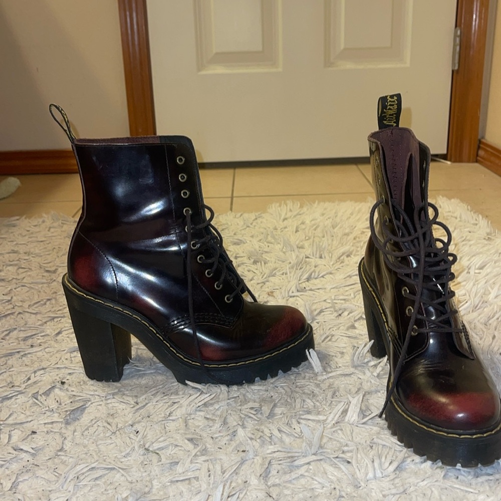 Blackish red Dr.Martens heel boots